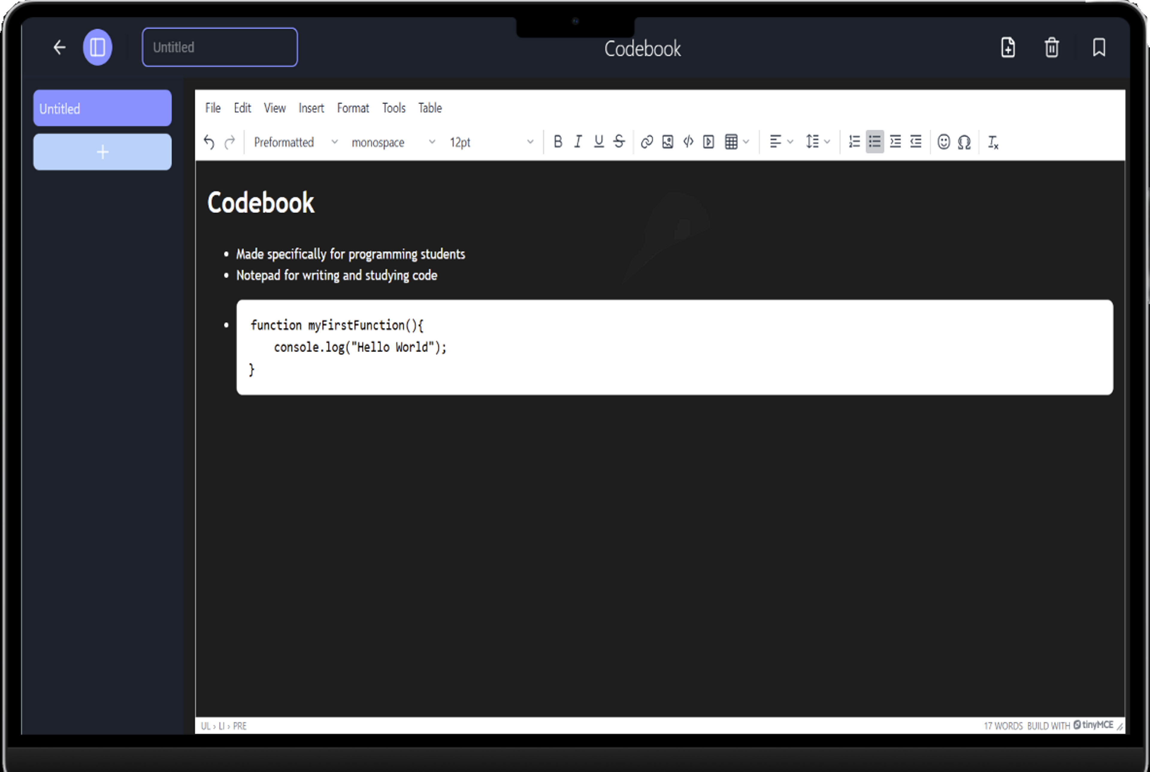 Codebook